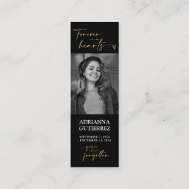 Cartão De Visita Mini Poema Memorial de Fotografias Mínima Preta e Doura