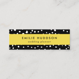 Cartão De Visita Mini Pontos Dalmáticos, Pontos Dalmáticos, Preto e Bran