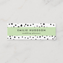 Cartão De Visita Mini Pontos Dalmáticos, Pontos Dalmáticos, Preto e Bran