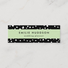 Cartão De Visita Mini Pontos Dalmáticos, Pontos Dalmáticos, Preto e Bran