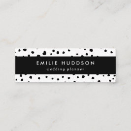 Cartão De Visita Mini Pontos Dalmáticos, Pontos Dalmáticos, Preto e Bran