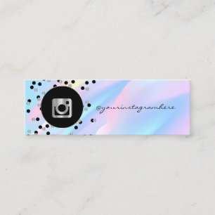 Cartão De Visita Mini Pontos Modernos, Instagram Holográfico Abstrato