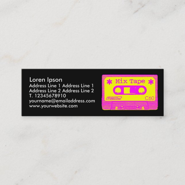 Cartão De Visita Mini Pop de fita mista III (Frente)