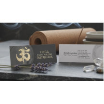Pose de Meditação de Yoga Símbolo OM Moderno Preto