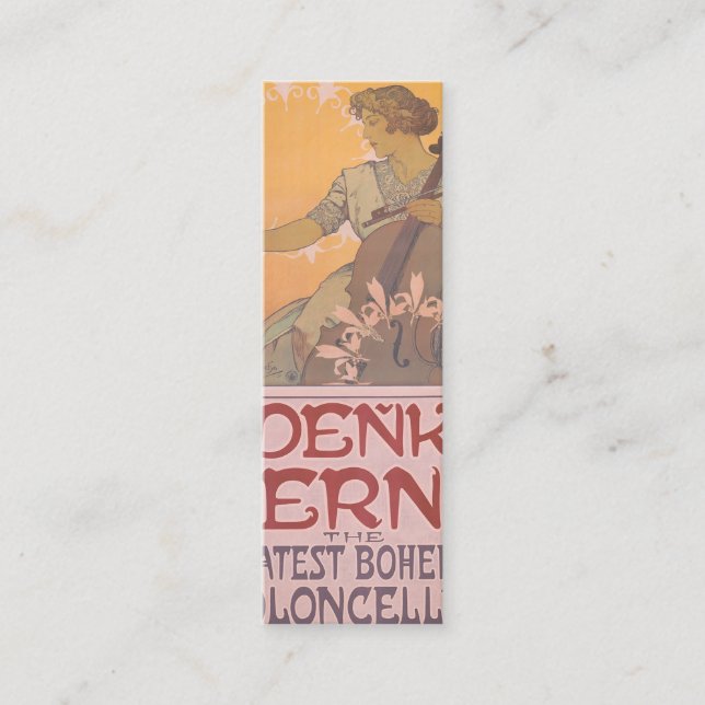 Cartão De Visita Mini Poster de Zdenka Cerny por Alphonse Mucha (Frente)