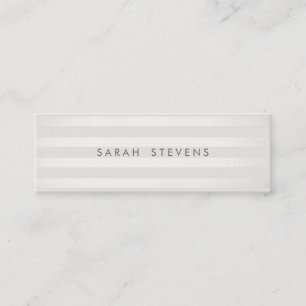 Cartão De Visita Mini Prata moderna fina com salão branco liso Spa