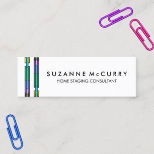 Cartão De Visita Mini Preparo inicial de Design de vidro colorido