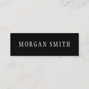 Cartão De Visita Mini Preto e branco minimalista moderno