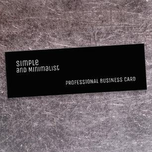 Cartão De Visita Mini Preto magro minimalista