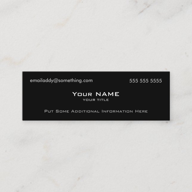 Cartão De Visita Mini Preto Moderno (Frente)