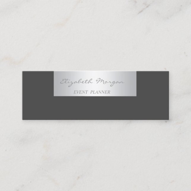 Cartão De Visita Mini Preto Profissional Moderno Simples (Frente)