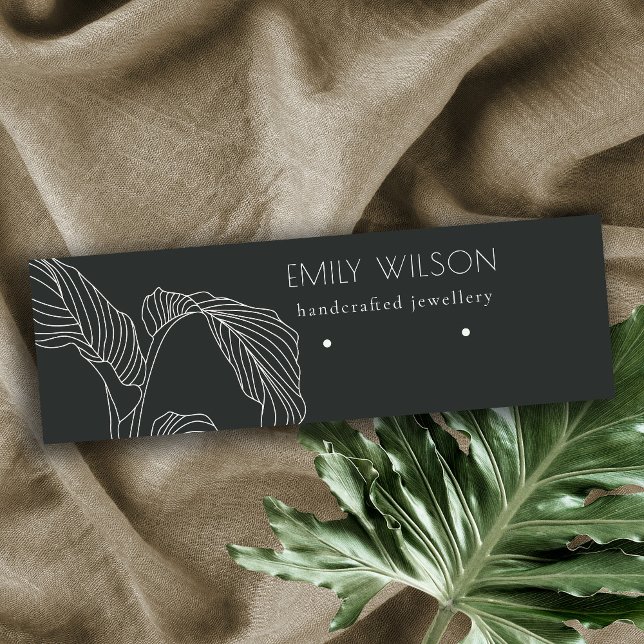Cartão De Visita Mini Preto White Palm Sketch Stuch Stuart Earring Displ (Criador carregado)