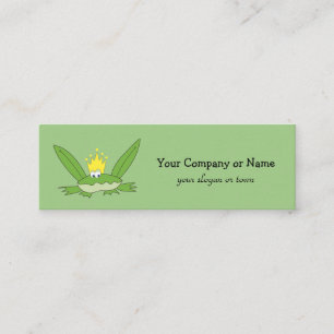 Cartão De Visita Mini Príncipe Sapo Divertido Cartoon Verde