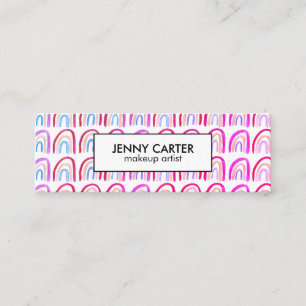 Cartão De Visita Mini Púrpura Legal Púrpura com Aquarela Simples