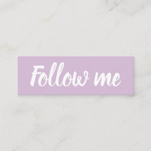 Cartão De Visita Mini Púrpura pastel moderno das mídias sociais minimali