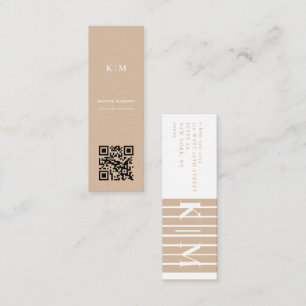 Cartão De Visita Mini Qr code Minimalista moderno Designer de interiore