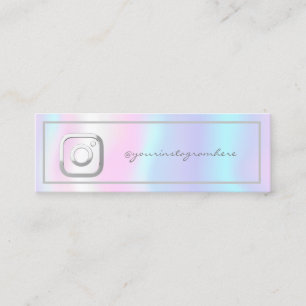 Cartão De Visita Mini Quadro Moderno Holográfico Instagram Mídia Social