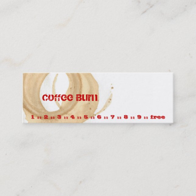 Cartão De Visita Mini Queimadura de Café (Frente)