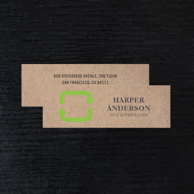 Cartão De Visita Mini Reciclar ecológico mínimo moderno profissional (Criador carregado)