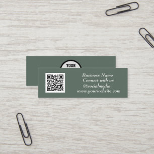 Cartão De Visita Mini Rede social Código QR Analisável Sage Professional