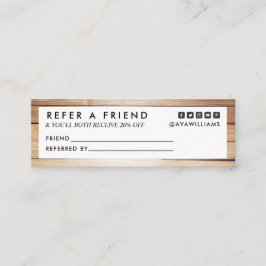 Cartão De Visita Mini Referência Moderna de Layout de Madeira Luxe