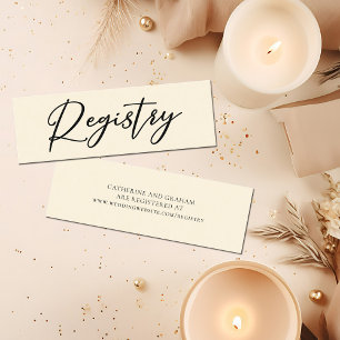 Cartão De Visita Mini Registro Casal Minimalista Elegante Ivory