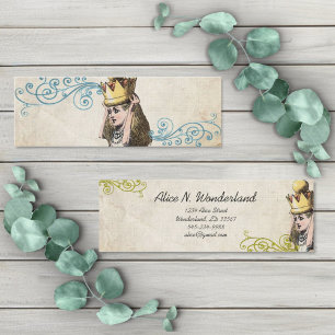 Cartão De Visita Mini Reilaboração da Coroa da Ilustração Vintage