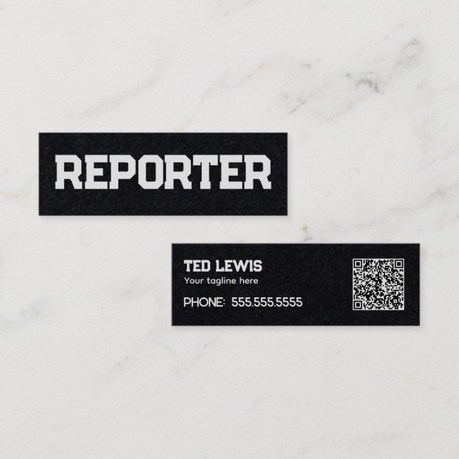 Cartão De Visita Mini Reporter Simples QR (Frente/Verso)