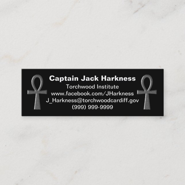 Cartão De Visita Mini Rico Silver Ankh (Frente)