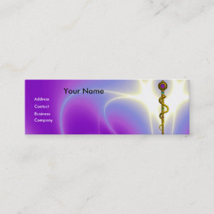 Cartão De Visita Mini ROD ASCLEPIUS CURA MÉDICA Monograma Violeta