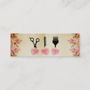 Cartão De Visita Mini rosa chique do rosa do hairstylist do cabeleireiro