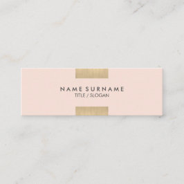 Cartão De Visita Mini Rosa Pastel chique Dourado impresso Kraft moderno