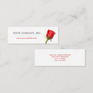Cartão De Visita Mini Rosa vermelha