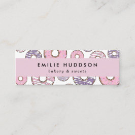 Cartão De Visita Mini Rosquinhas rosa, Rosquinhas roxas, Compro de bolos