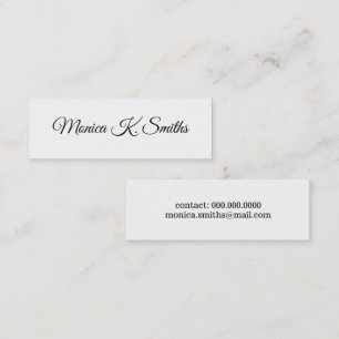 Cartão De Visita Mini roteiro-pia-estilo minimalista elegante & moderno