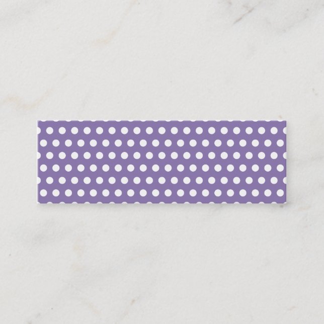 Cartão De Visita Mini Roxo Escuro Lavanda com Pontos Brancos (Frente)