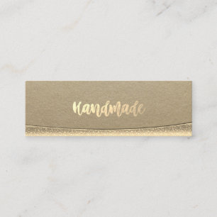 Cartão De Visita Mini Rustic Kraft, Ouro Feito à Mão