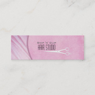 Cartão De Visita Mini Salão de Estilos Modernos de Cabelo Rosa