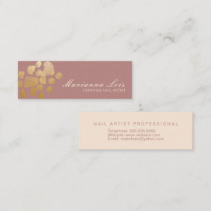 Cartão De Visita Mini Salão de Manicure Minimalista com Verniz Dourado
