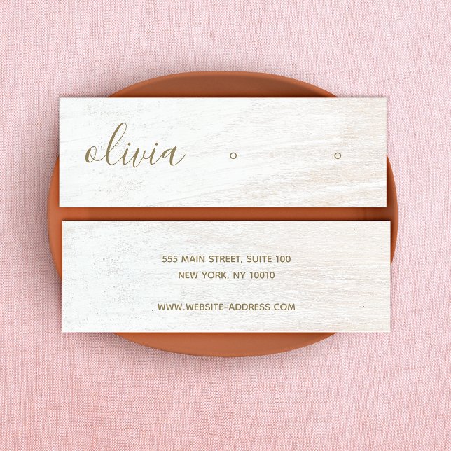 Cartão De Visita Mini Script de Assinatura Mostrador Branco de Altura de (Criador carregado)