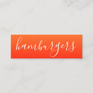 Cartão De Visita Mini script de hambúrgueres