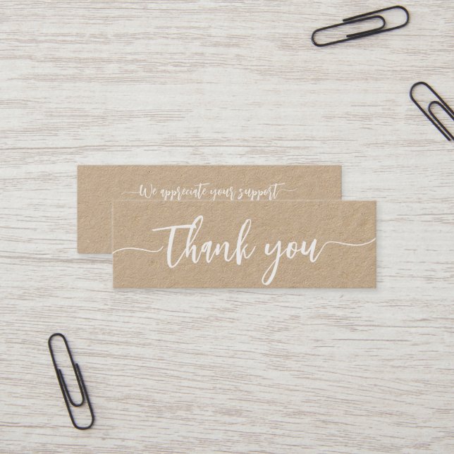 Cartão De Visita Mini Script Elegante Moderno Mínimo do Agradecimento Pe (Frente/Verso In Situ)