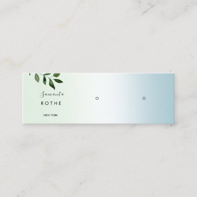 Cartão De Visita Mini Script Gradient Stud Earring Mini Mini Business Ca (Frente)