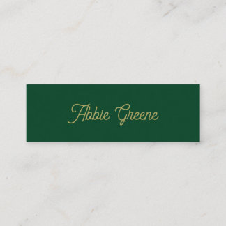 Cartão De Visita Mini Script Verde Retroativo Moderno