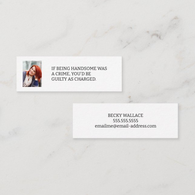 Cartão De Visita Mini Se estiver sendo bonito, placa de chamada de Namor (Frente/Verso)