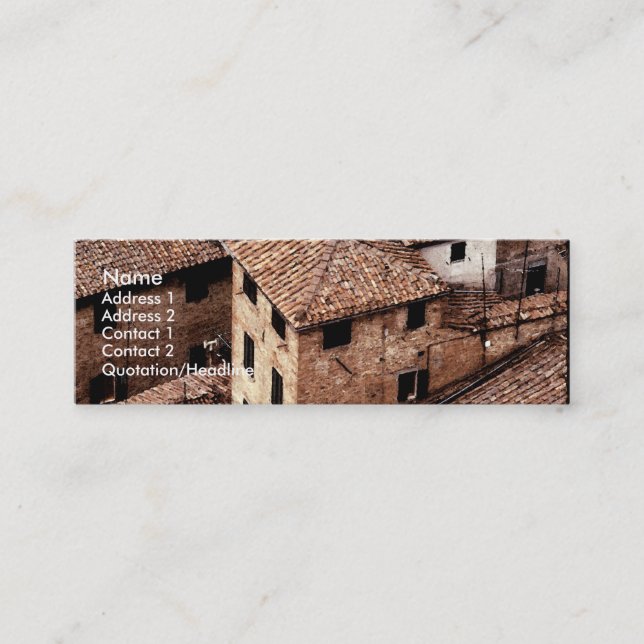Cartão De Visita Mini Siena Rooftops | Watercolor (Frente)