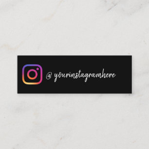 Cartão De Visita Mini Siga-me no Instagram preto