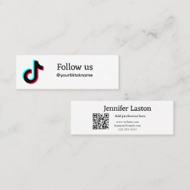 Cartão De Visita Mini siga-nos tiktok username social media add texto QR
