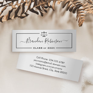 Cartão De Visita Mini Silver Look Justice Expande Graduação na Faculdade