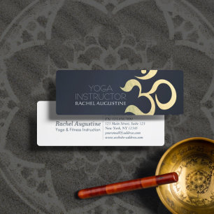 Cartão De Visita Mini Símbolo de treinador de meditação de Yoga OM